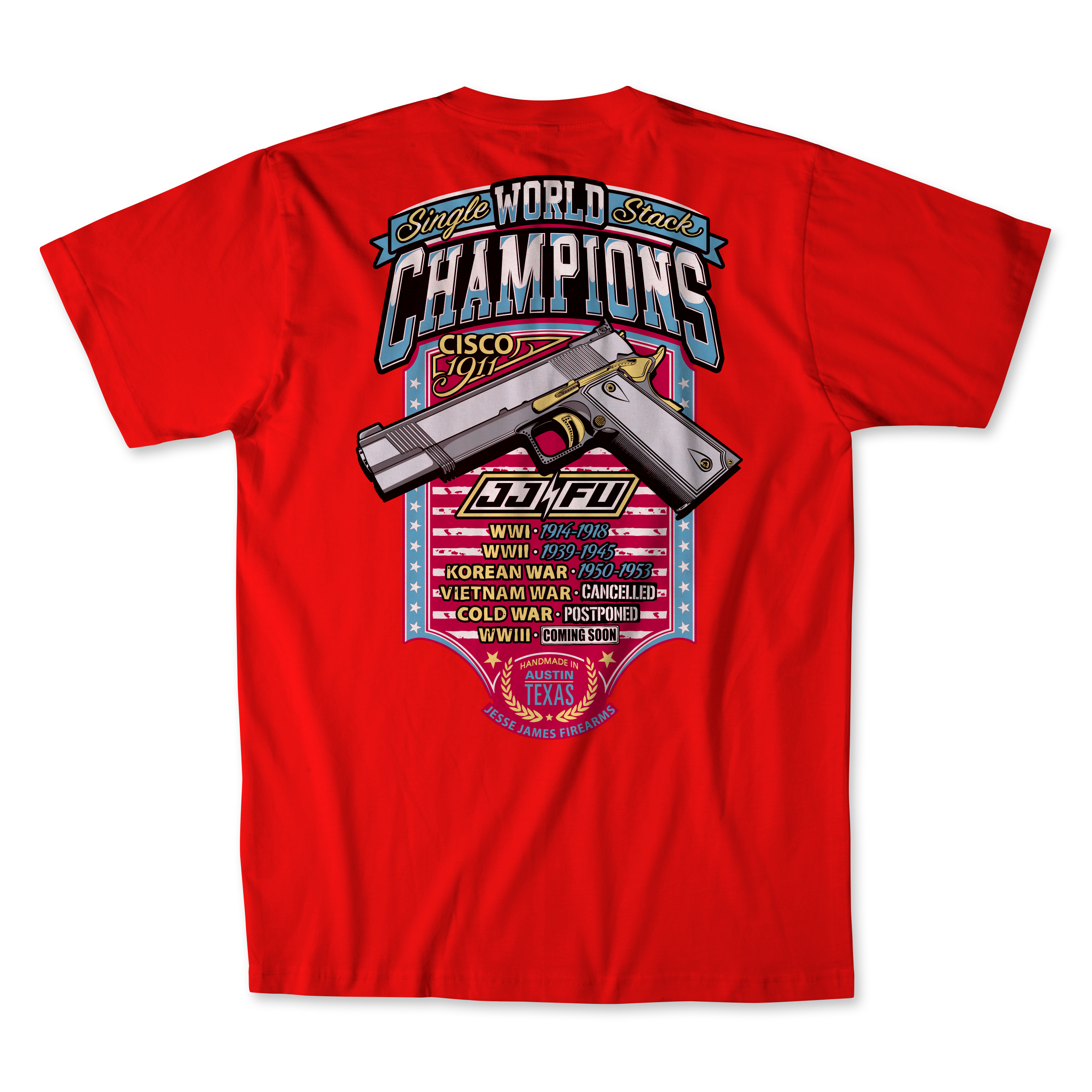 JJFU Cisco 1911 Single Stack World Champions Tee - Red