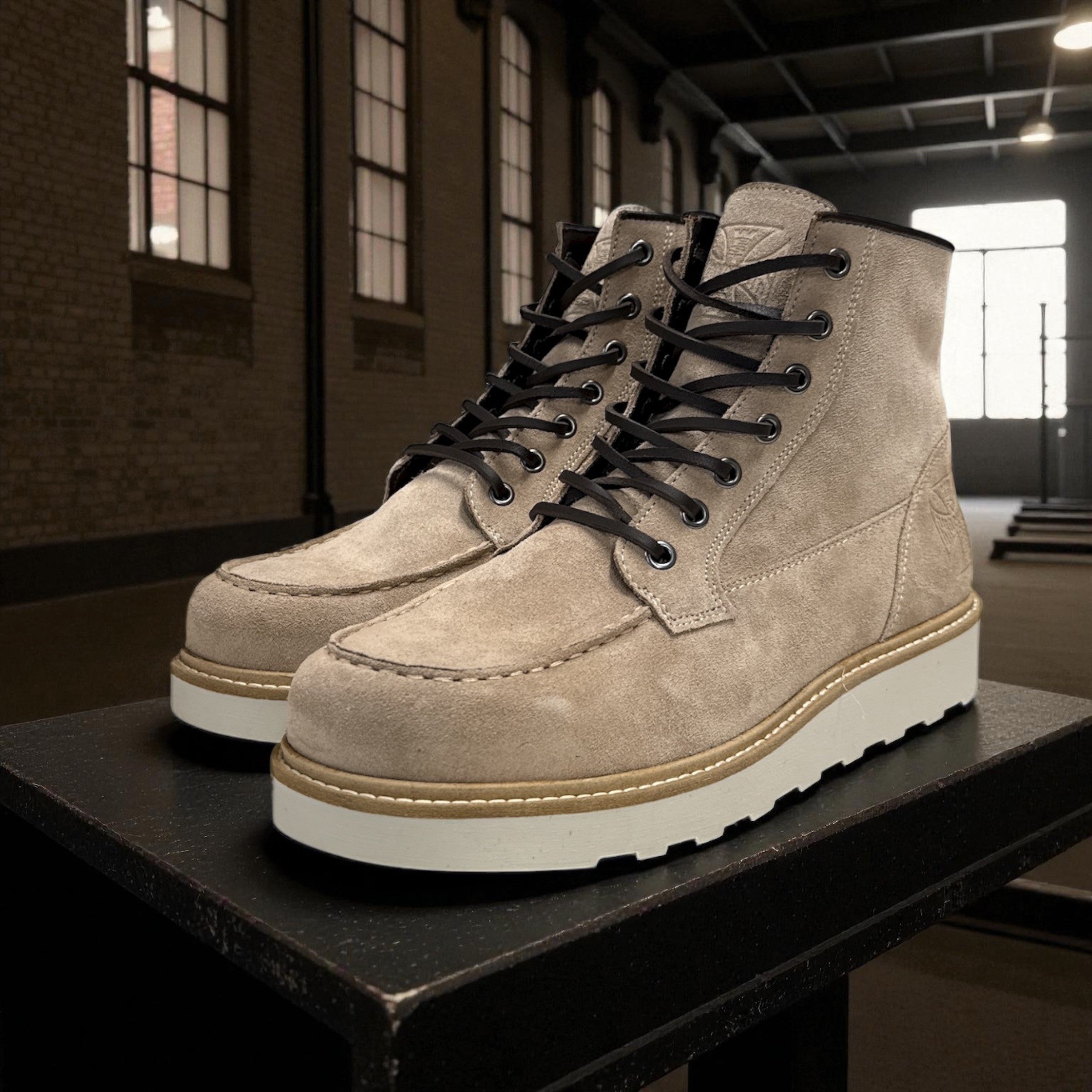 WCC RIGID SUEDE LEATHER BOOTS - SAND