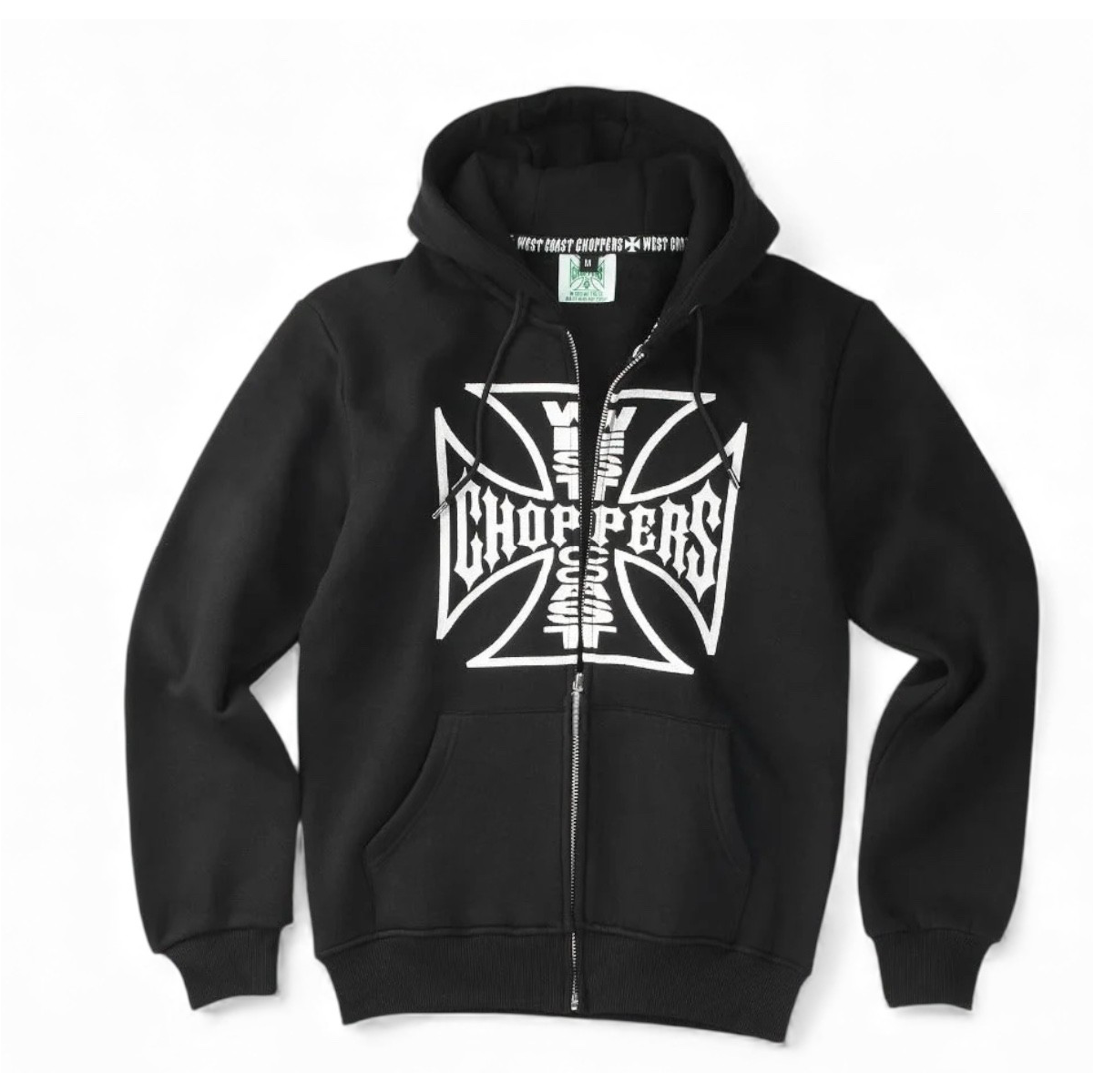 wcc og logo zip hoody - black