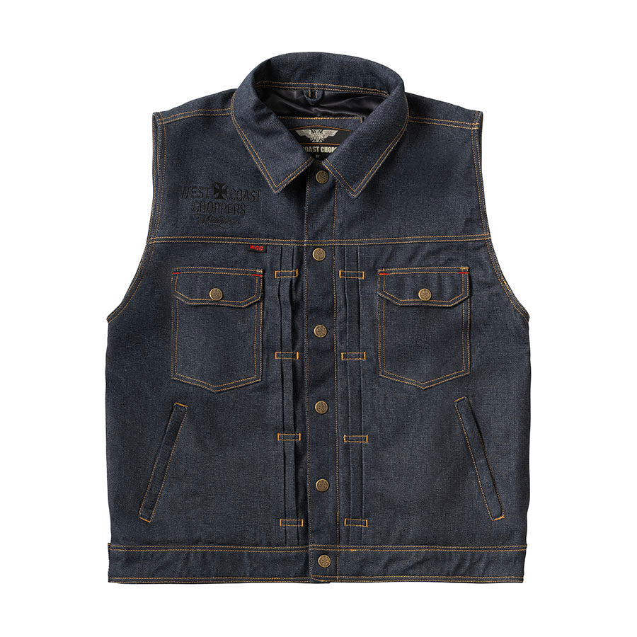 WCC x 13 1/2 Dominator Denim Riding Vest -Raw Denim