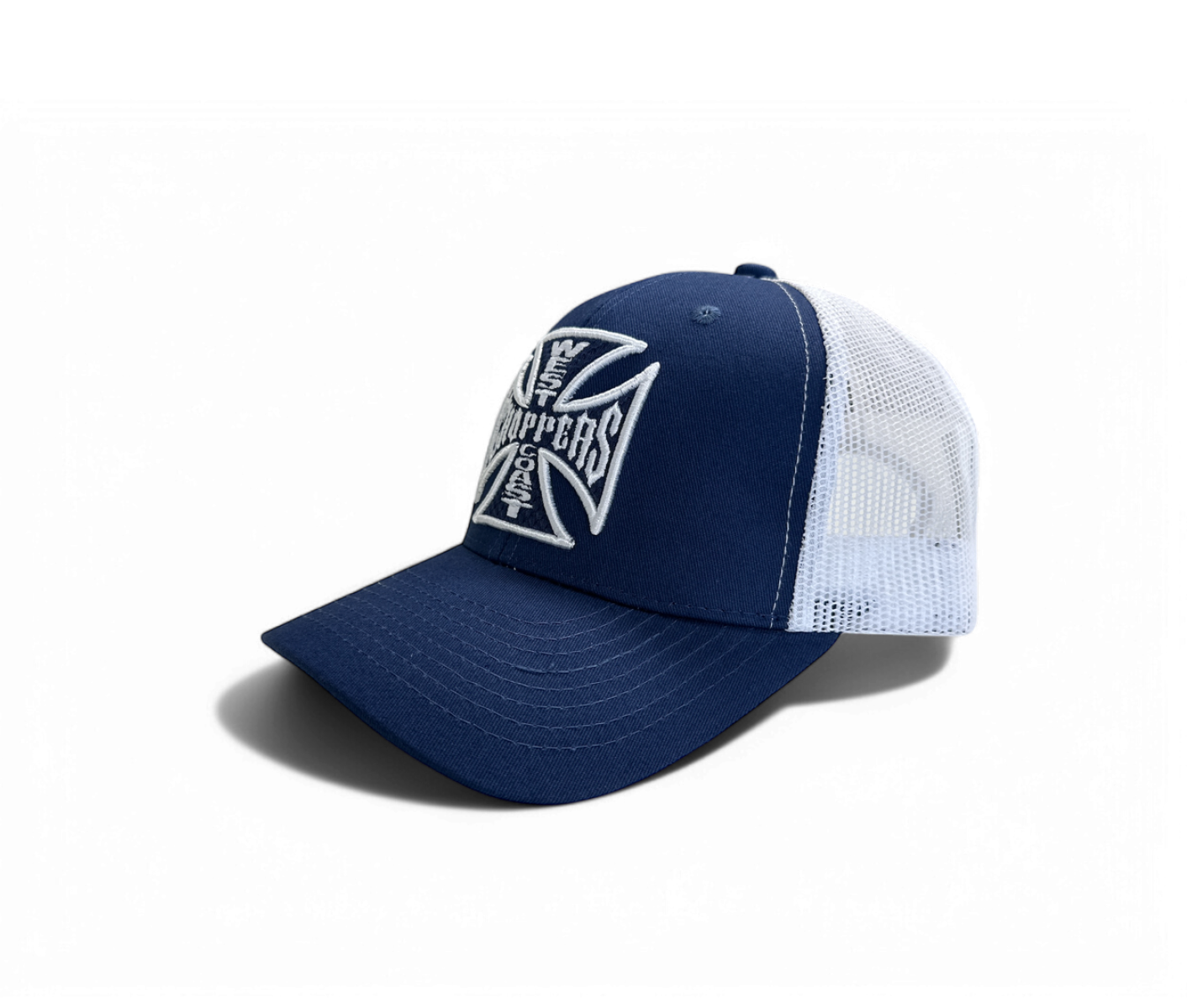 OG CROSS 6 PANEL TRUCKER HAT - NAVY/WHITE