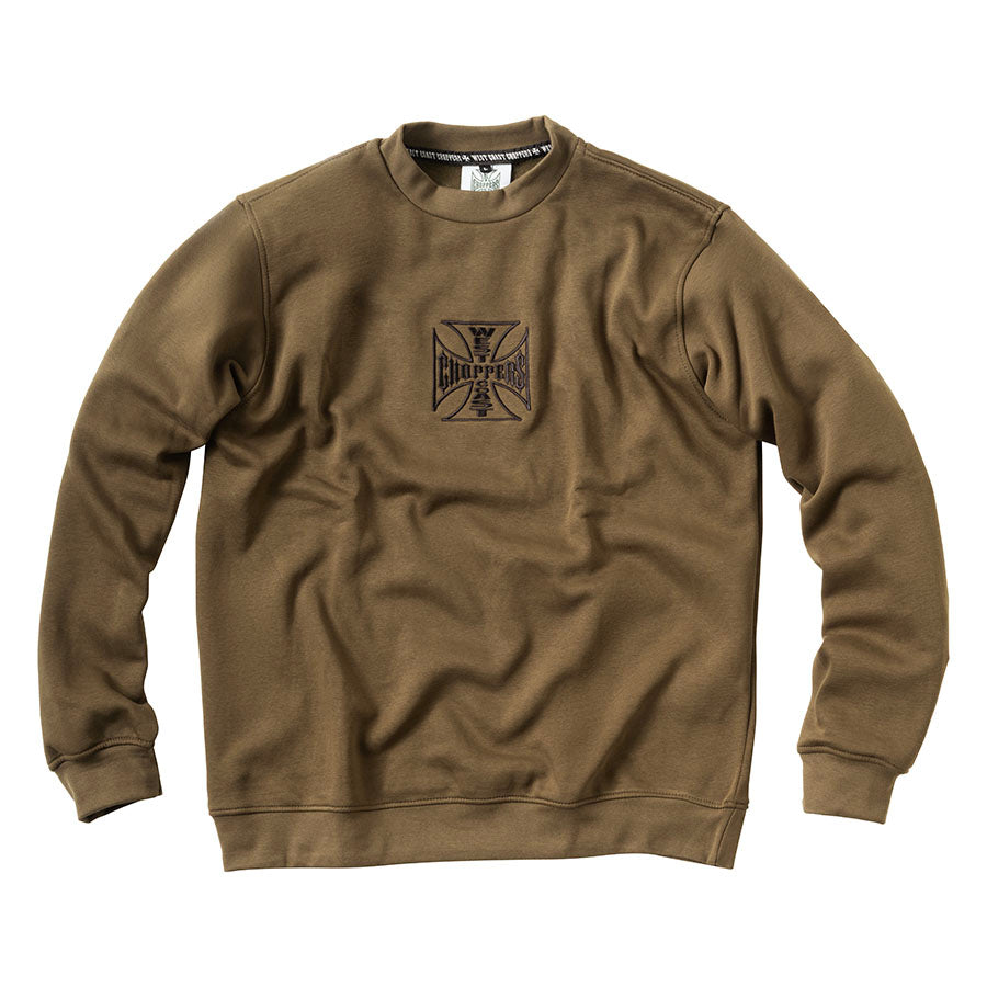 West Coast Choppers Parts Crewneck - Olive Green