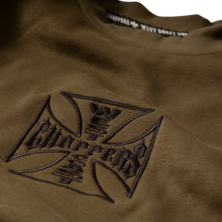 West Coast Choppers Parts Crewneck - Olive Green