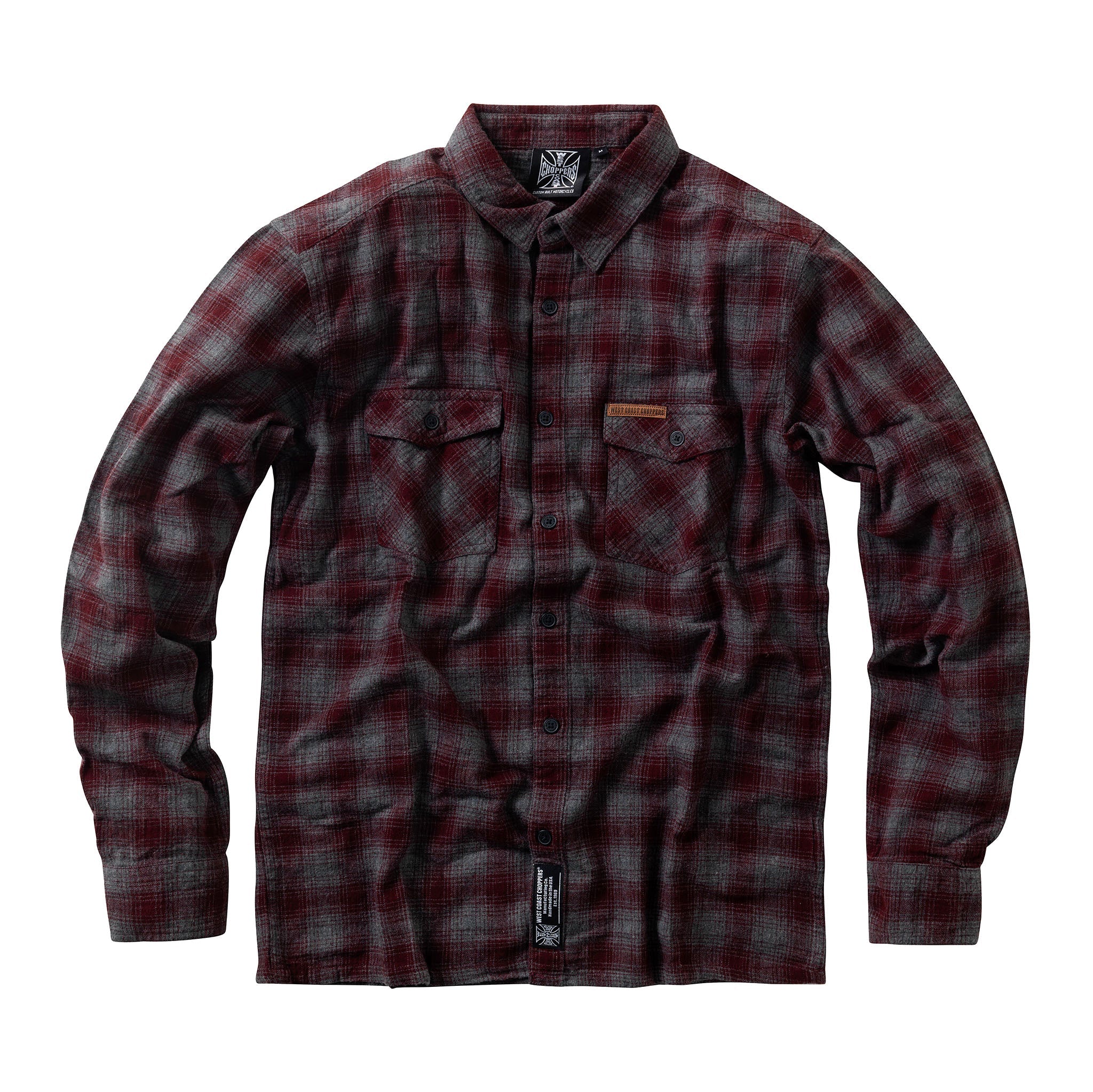 WCC RIGID FLANNEL - BURGUNDY/GREY