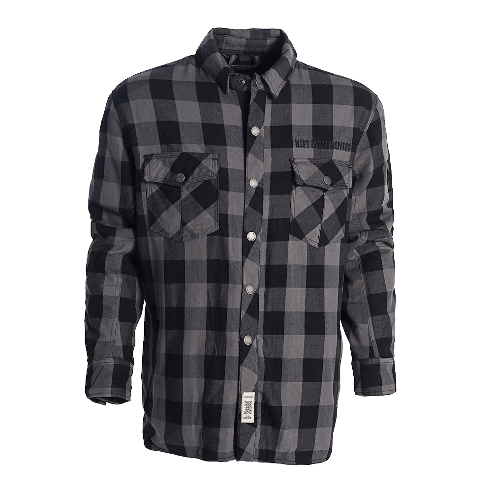 FLANNEL KEVLAR RIDING SHIRT GREY-BLACK