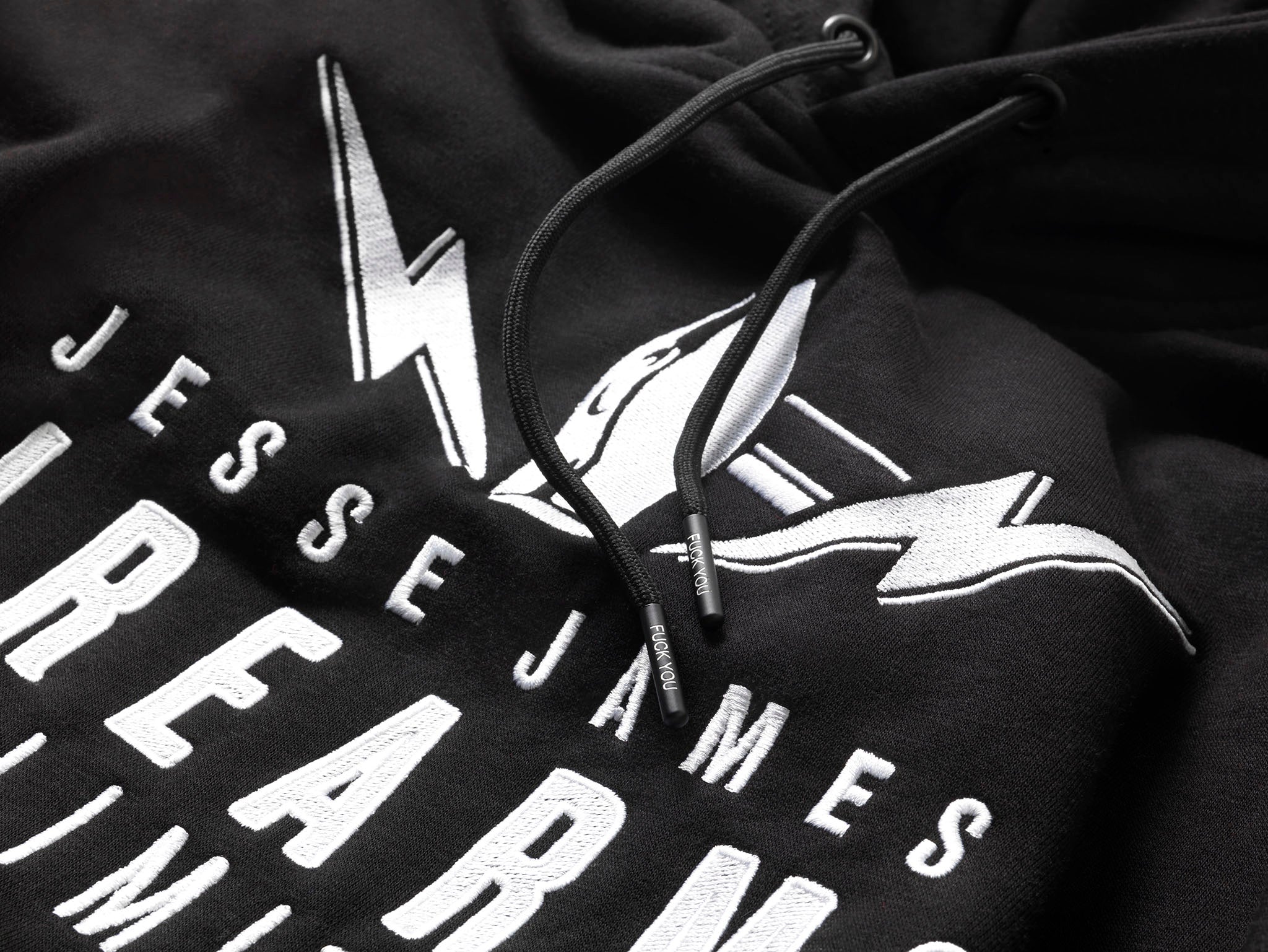 JJFU EMBROIDERED BLAST LOGO HOODY - BLACK