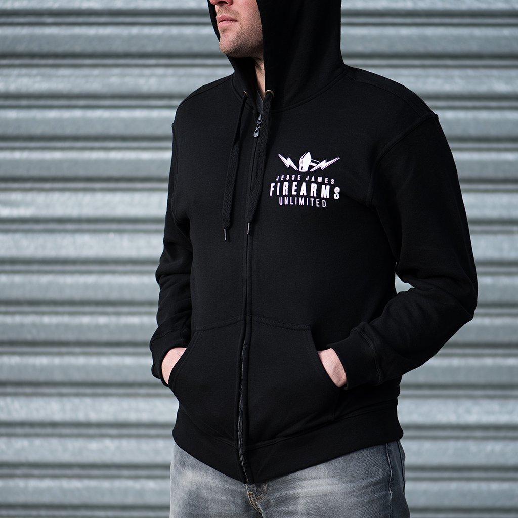 JJFU Logo Zip Hood Black