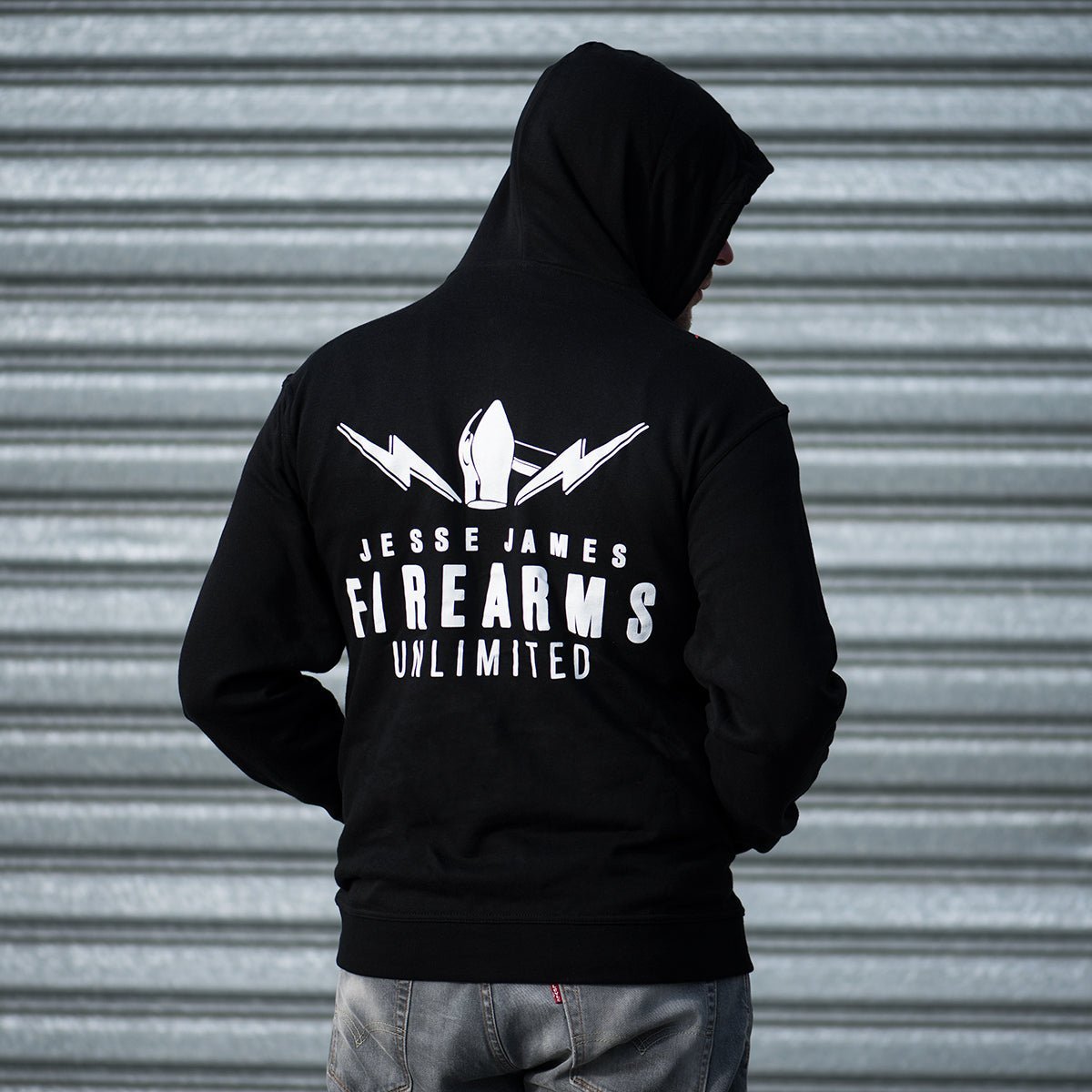 JJFU Logo Zip Hood Black