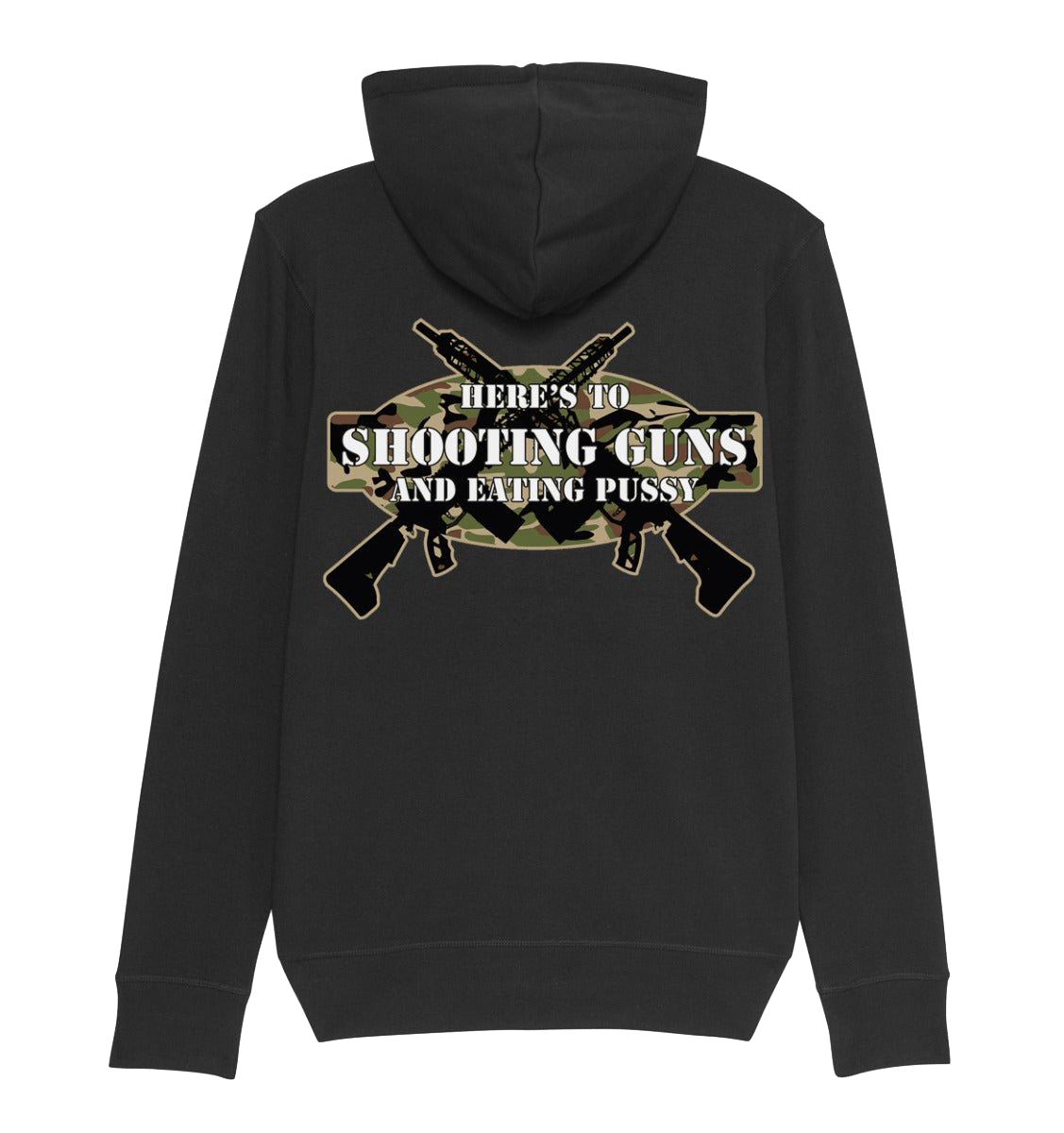 SHOOTING GUNS ZIP HOODIE Black