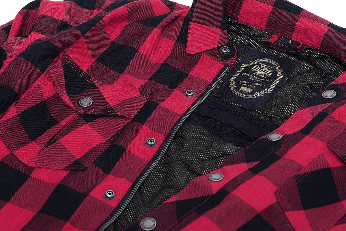 WCC - DOMINATOR KEVLAR RIDING FLANEL SHIRT - RED/BLACK