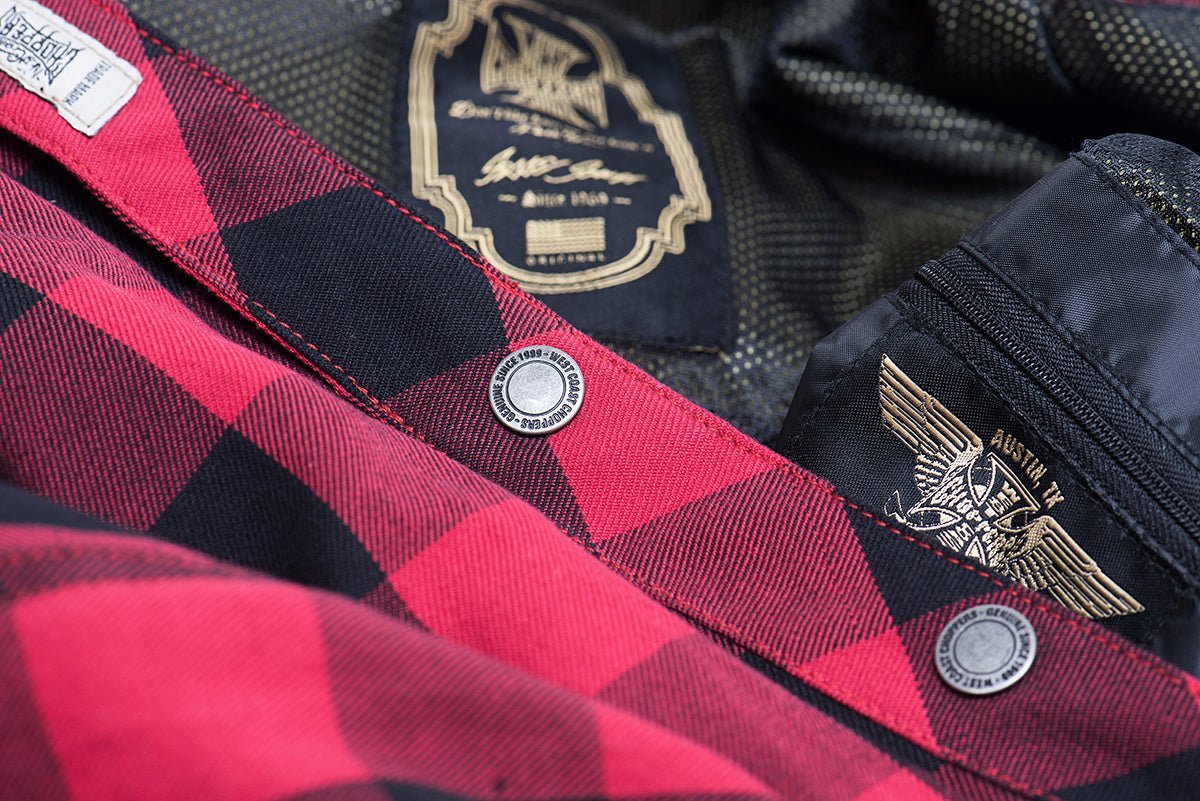 WCC - DOMINATOR KEVLAR RIDING FLANEL SHIRT - RED/BLACK