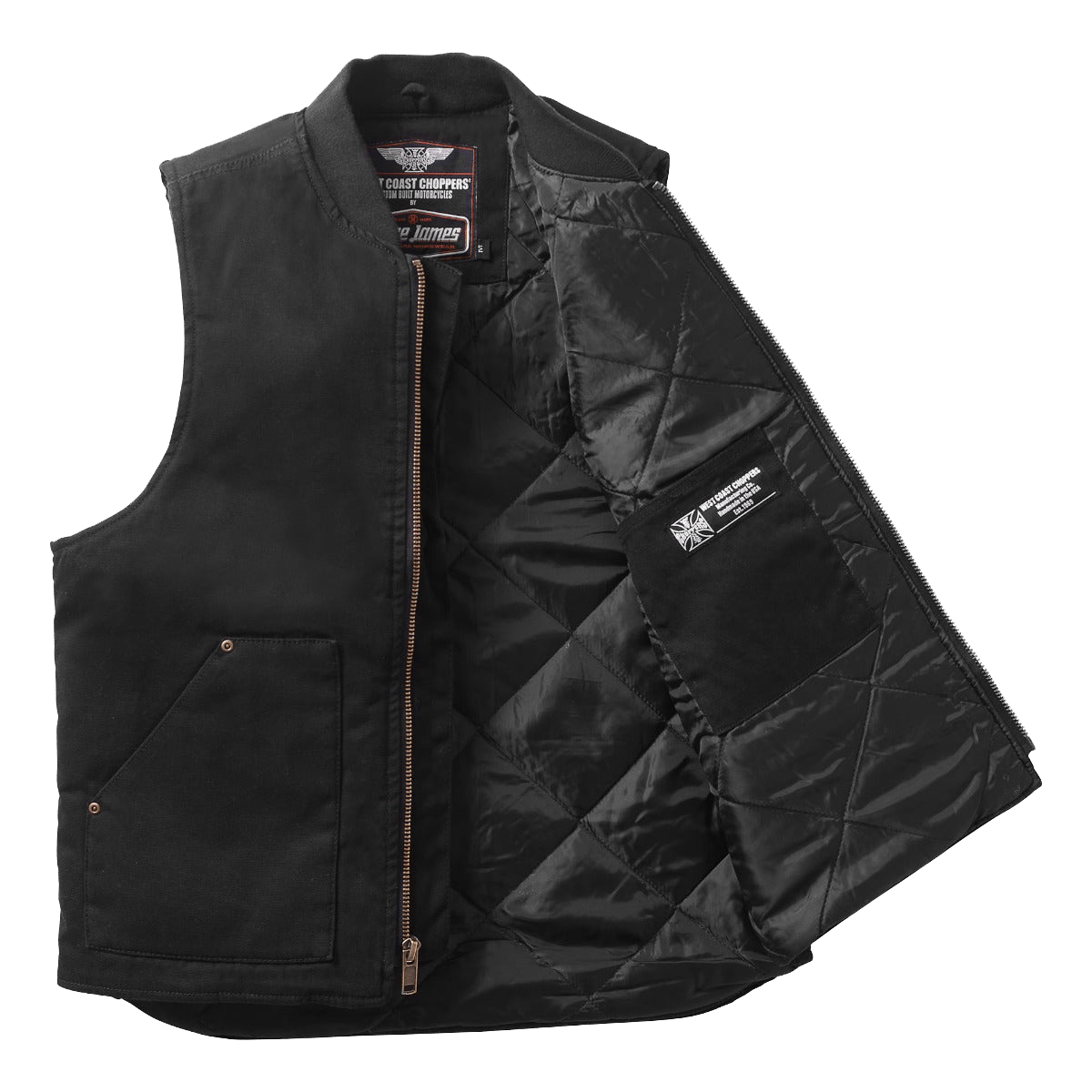 WCC HEAVY DUTY CANVAS WORKVEST - BLACK