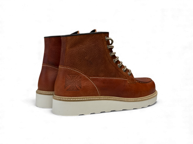 WCC RIGID LEATHER BOOTS - TUMBLE BROWN