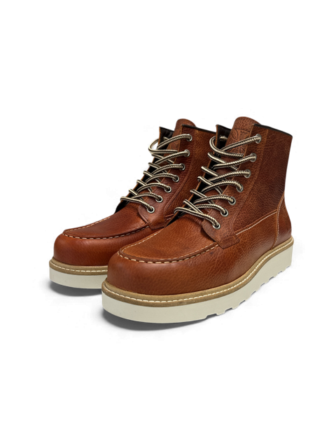 WCC RIGID LEATHER BOOTS - TUMBLE BROWN